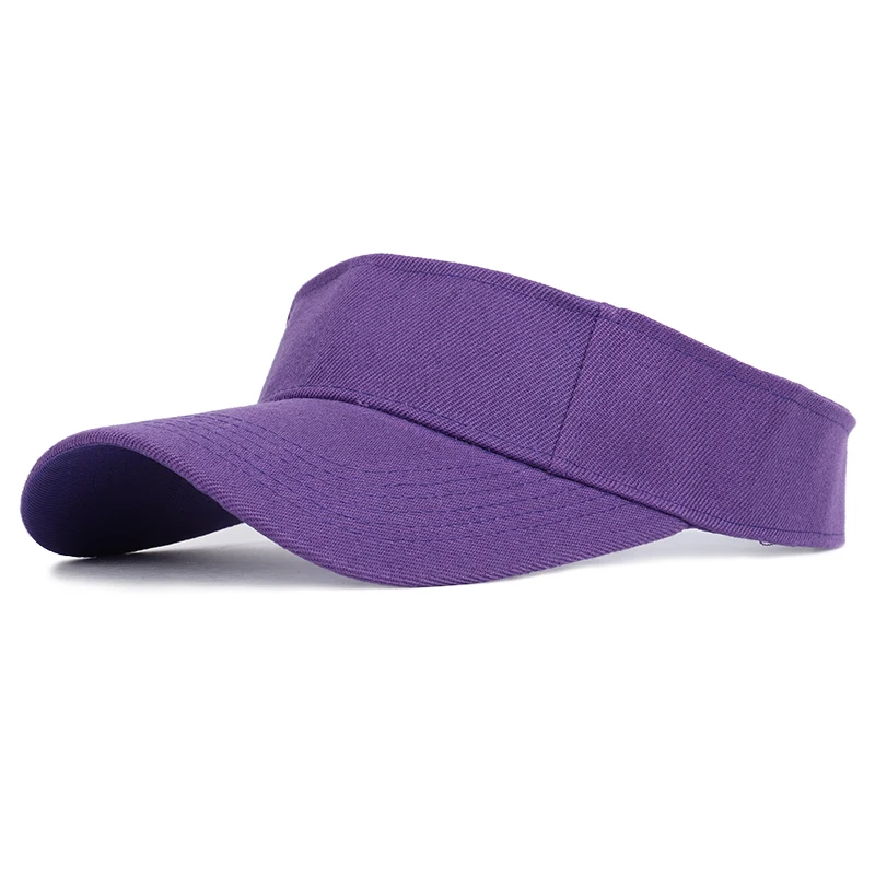 Весенняя летняя спортивная солнцезащитная Кепка для мужчин и женщин, регулируемый хлопковый козырек с защитой от ультрафиолета, верхняя пустая солнцезащитная Кепка для тенниса и гольфа - Цвет: Purple