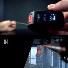 3-в-1 точной лазерной измерительную ленту с светодиодный Дисплей роликовые колеса для современный дизайн архитектуры измерительный инструмент