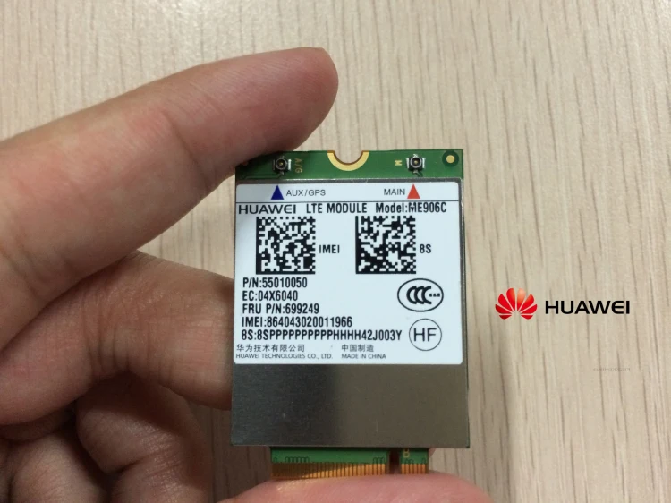 HUAWEI ME906C LTE(FDD/TDD) M.2 модуль поддержка LTE TDD: B38, B39, B40, B41 LTE FDD: B1, B3, B8 HSPA+: B1, B2, B5, B8