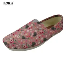 FORUDESIGNS/повседневные женские лоферы с цветочным принтом и роялем; обувь на плоской подошве для студентов; Очень светлая ткань; Женская дышащая обувь для влюбленных без застежки