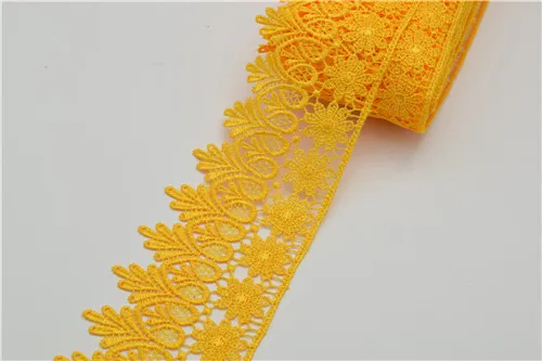 15 ярдов Venise кружевной отделкой Свадебные DIY шитье 8 см 11 цветов на выбор - Цвет: Yellow