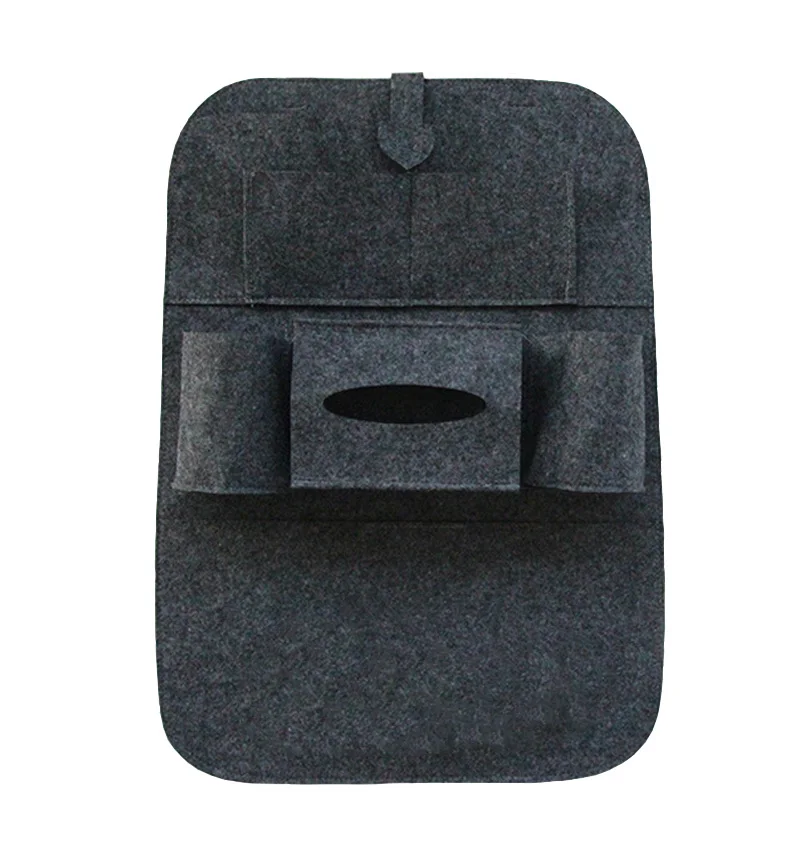 Автомобильный органайзер, Универсальная автомобильная сумка для хранения на спинку сиденья, вешалка, коробка, регулируемые органайзеры на заднее сиденье - Название цвета: Deep Gray