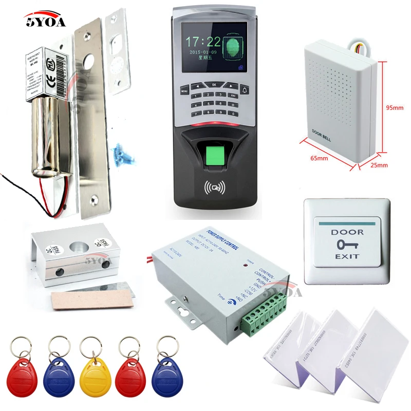 Система контроля доступа со сканером отпечатков пальцев и RFID набор стеклянных