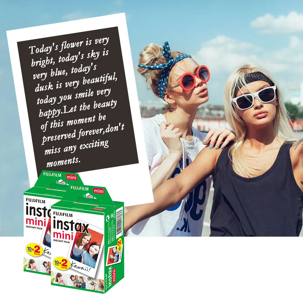 Мгновенная фотокамера Fujifilm Instax Mini 9 5 цветов 60 листов белая пленка Fuji 8 линзы