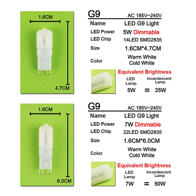 10 unids 5 W ~ 12 W Dimmable COB LED G9 220 V reemplazar 30 ~ 70 W halógena SMD2835 LED luz Led Bombilla G9 lámpara cristal Lampara Bombilla ampolla 10 unids 5 W ~ 12 W Dimmable COB LED G9 220 V reemplazar 30 ~ 70 W halógena SMD2835 LED luz Led Bombilla G9 lámpara cristal Lampara Bombilla ampolla