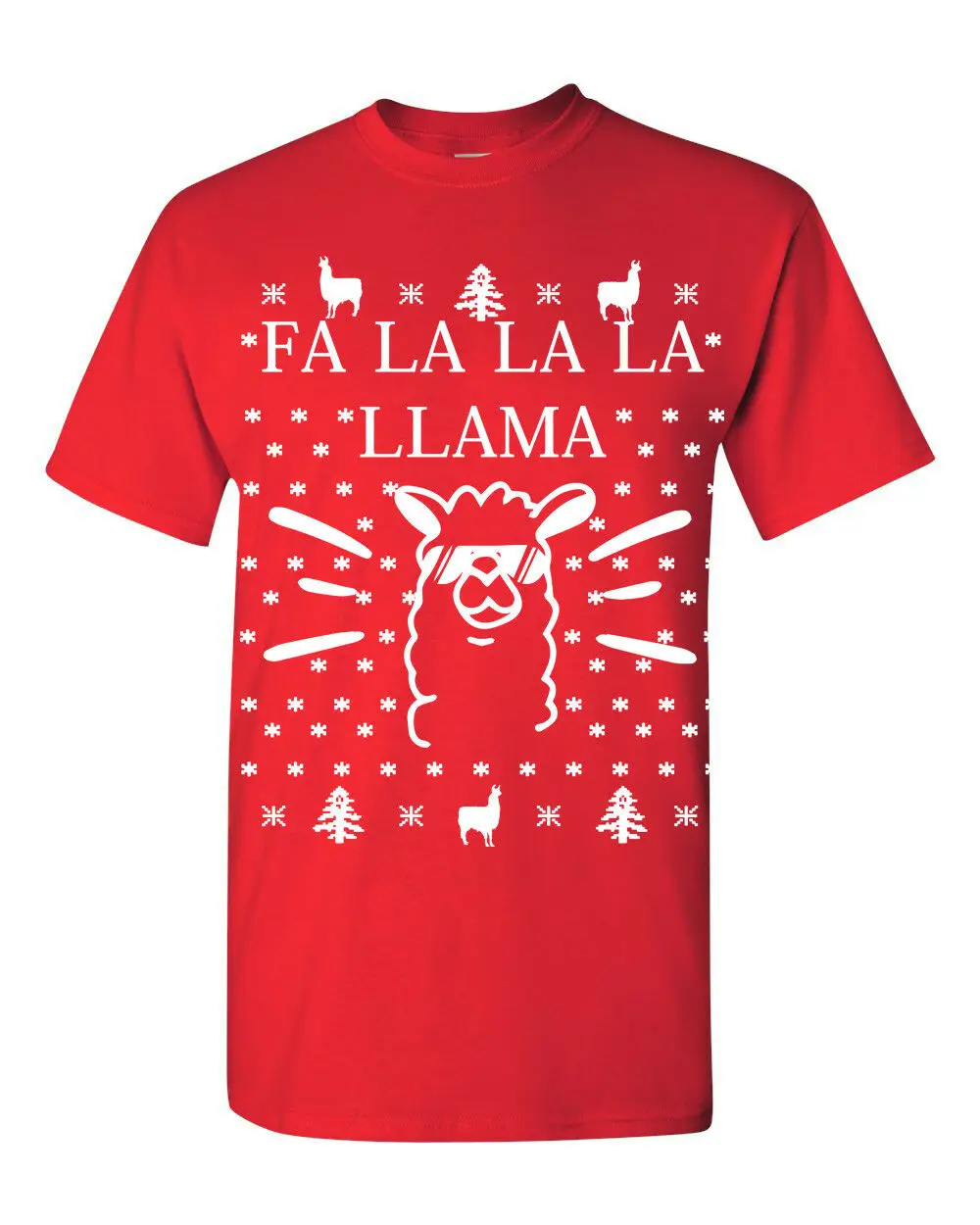 FA LA LLama Ugly Sweater Design Merry Christmas Men's Tee Shirt 1718 | Мужская одежда