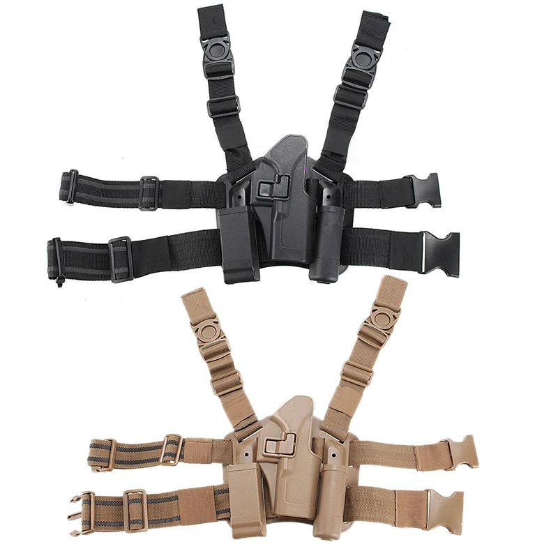 New Black Army Leg Hand Holster Hunting Tactical Thigh Belt Drop Pistol