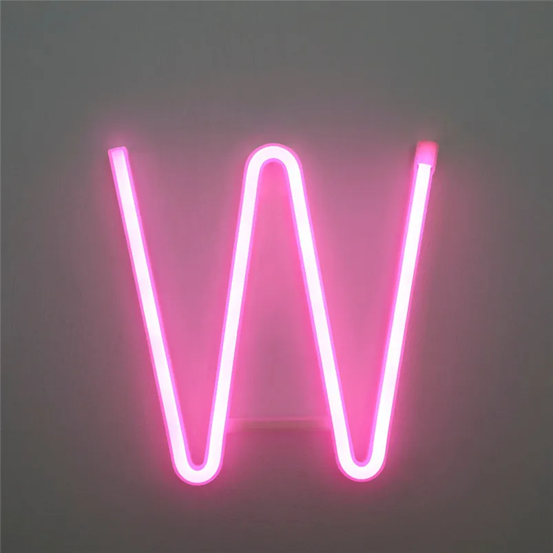 LED Letter Night Lights Plastic Light Up Letters Standing Hanging Warm Pink Light Home Decor Luces Led Decoracion 40JUL2247
