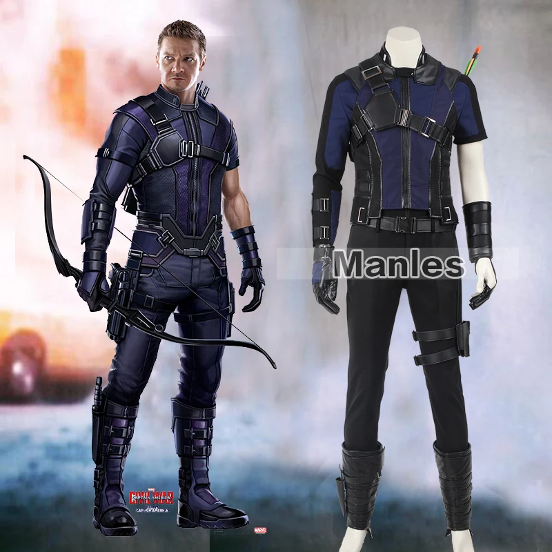 Clint Barton Hawkeye Cosplay Costume Captain America Civil