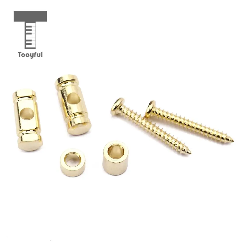 Tooyful Set of 2 Guitar Replacement Gold Copper String Mounting Tree Guide Retainer Musical Instrument Parts