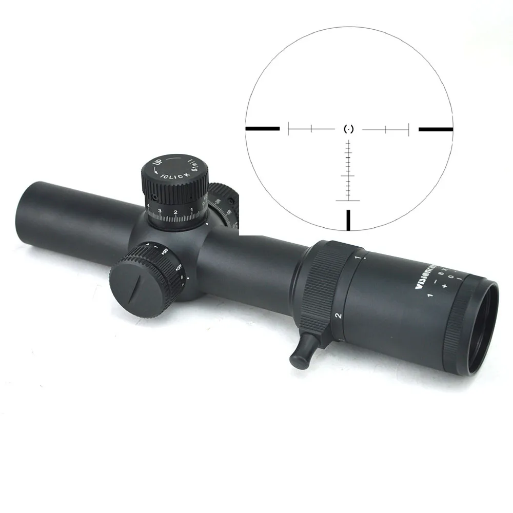 Vsionking 1-8x26 FFP Sniper Riflescope Hunting Shooting Aim Optical Sight Turret Long Range Scope |