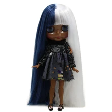 Ледяная фабрика blyth кукла супер черная кожа тон Самый темный Ультра кожа синий и белый волосы суставы тела 1/6 30 см игрушка