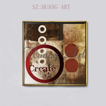 

Artist Handmade High-quality Dark The circle abstract painting modern style Square oil living room bedroom paintings