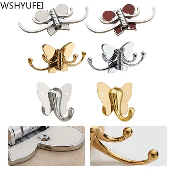 

1pcs new product now simple and solid rotating butterfly hook key clothes towel golden beautiful hook free shipping