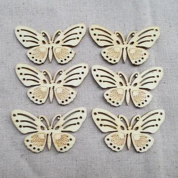 

55*33mm(100pcs/bag) wood ecru butterfly Wooden crafts Fit Family wedding decoration and Scrapbooking DIY accessories A153