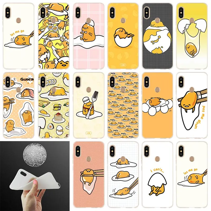 

Phone Case cute lovely gudetama lazy egg For Xiaomi Redmi Note 7 6 5 4x redmi 7 6pro 6a s2 5a 4a 4x 5plus y3 Soft Cover Coque