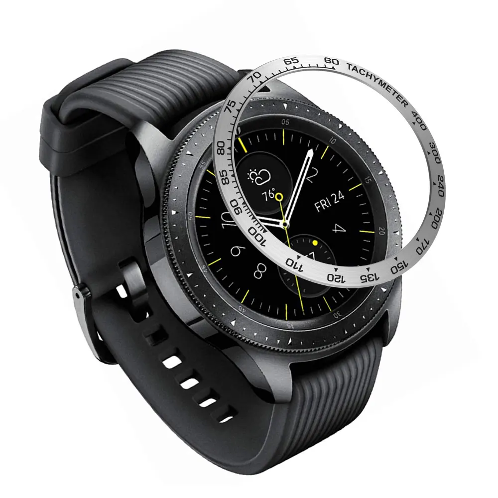 

For Samsung Galaxy Watch 42MM smart watch Case Bezel Ring Adhesive Cover Anti Scratch Metal Protection Ring #F