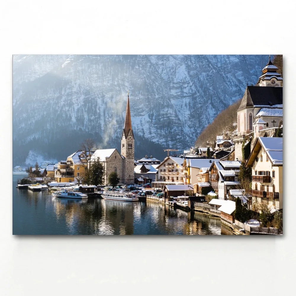 Immagini Murali Di Paesaggi Norvegia Città Montagna Lago Natura Poster E Stampe Su Tela Quadri Su Tela Per Soggiorno Decor