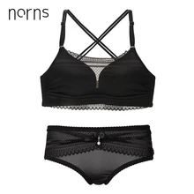 Norns, женское сексуальное нижнее белье, комплект кружевного нижнего белья, комплект пуш-ап, Активный бюстгальтер, набор из льна, черный комплект нижнего белья, бюстгальтер и трусики, комплект без косточек