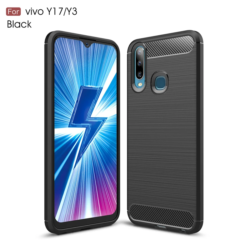 Чехол Vivo Y17 чехол в деловом стиле мягкая силиконовая резиновая броня защитный для
