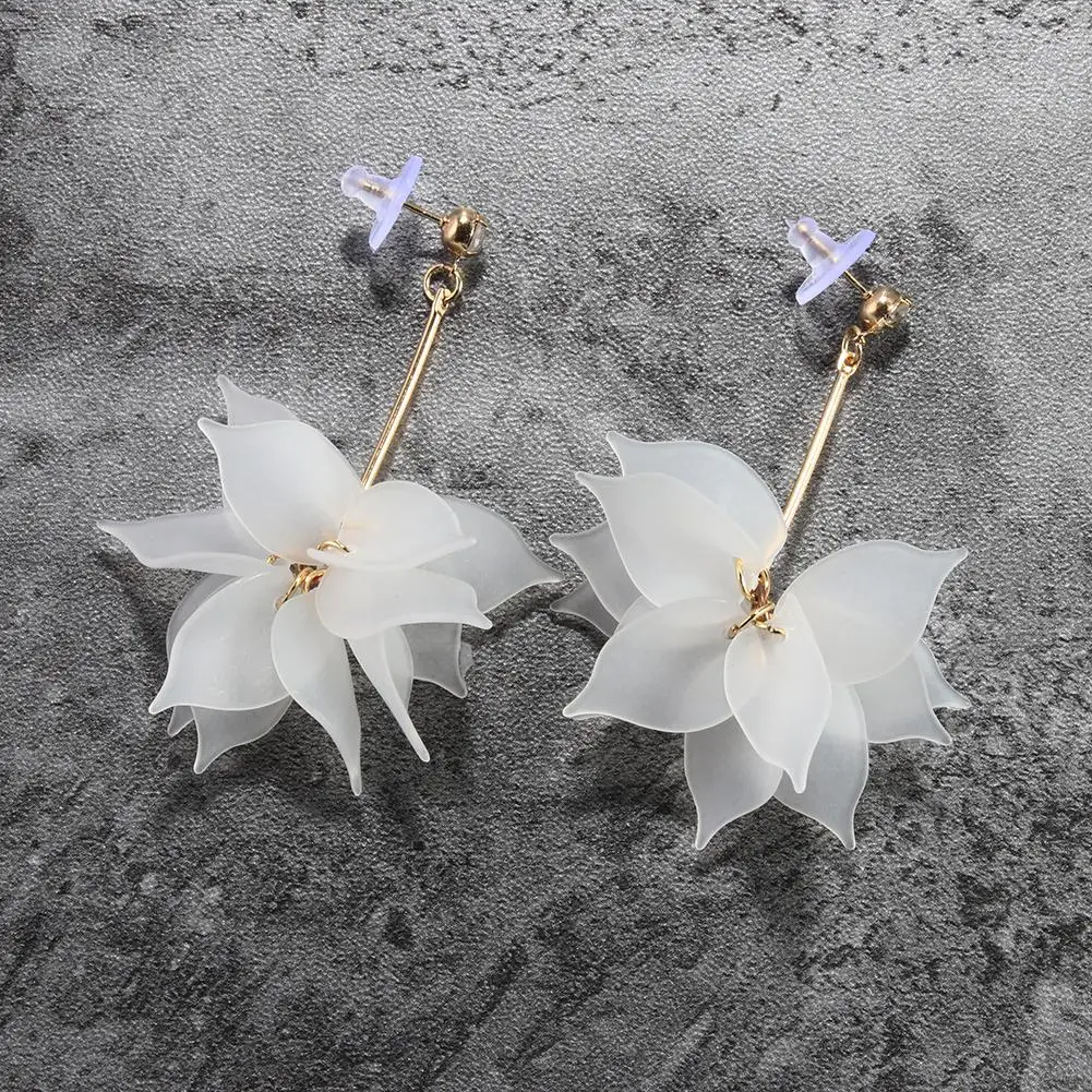 Multi layer petals tassel flower earrings female Jewelry Trendy Vintage
