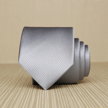 

High Quality 2019 New Men Business Ties Casual 6CM Slim Ties for Men Silver Elegant Neckties Skinny Striped Mens Ties L6013
