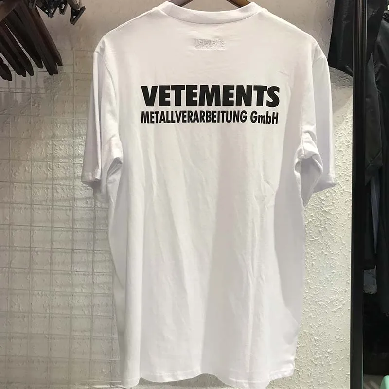 Мужская и женская футболка Vetements черная Повседневная хлопковая Футболка с