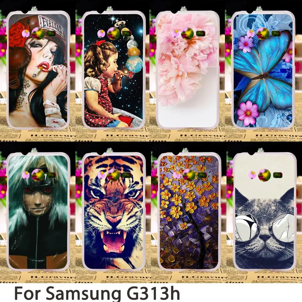 

TAOYUNXI Soft Phone Cases For Samsung Galaxy ACE 4 NXT G313 G318H G313H Ace 4 Lite Case Flowers Hard Back Cover Skin Bag