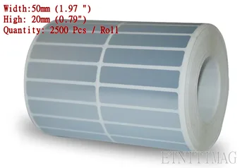 

2500 Sheet/Roll-2 Pack Label Sticker 50x20mm Silver Blank PET Label For TLP2844 ZP450 Barcode Printer Accept custom made Size
