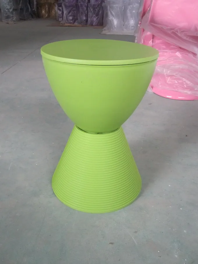 Классический Современный дизайн Лофт пластиковый круглый боковой стул обеденный табурет стул модные, красочные стулья кафе дизайн круглый стул для макияжа - Цвет: Green
