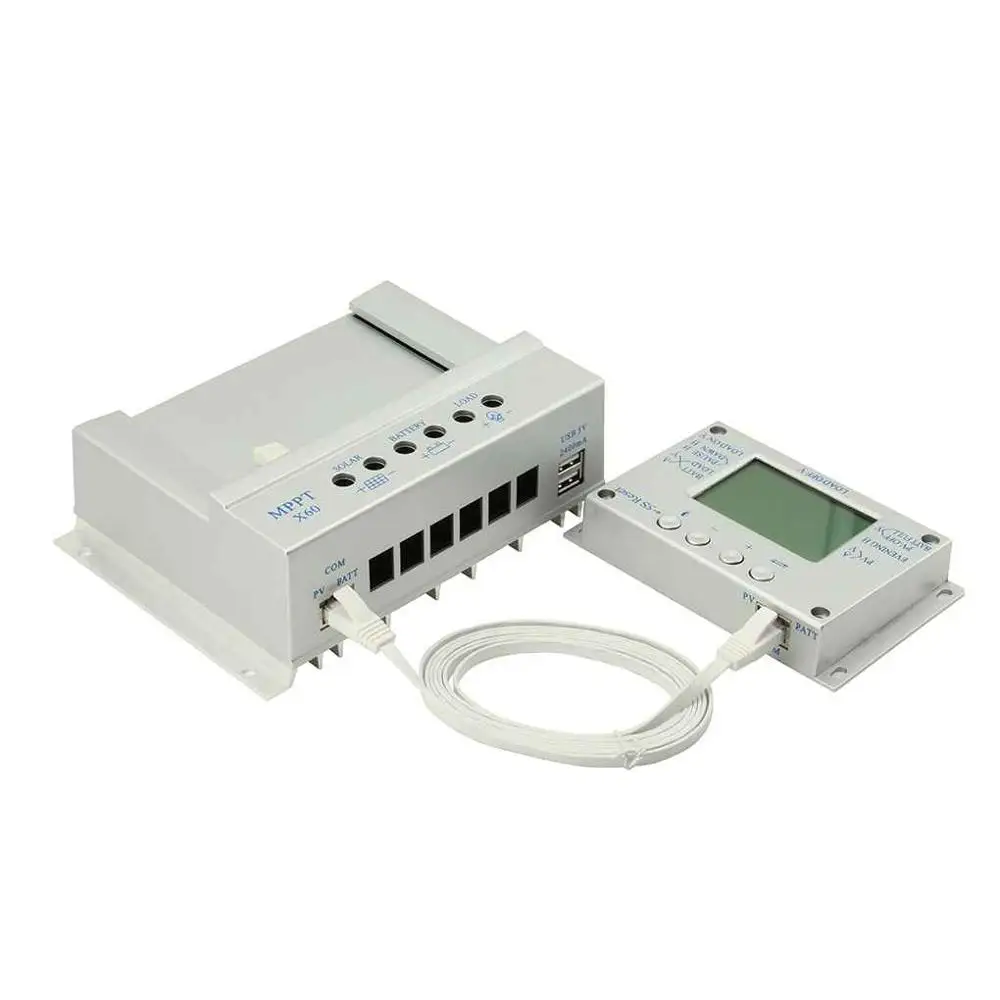 60/80A MPPT 12/24 V дистанционного Солнечный регулятор двойной USB контроллера заряда