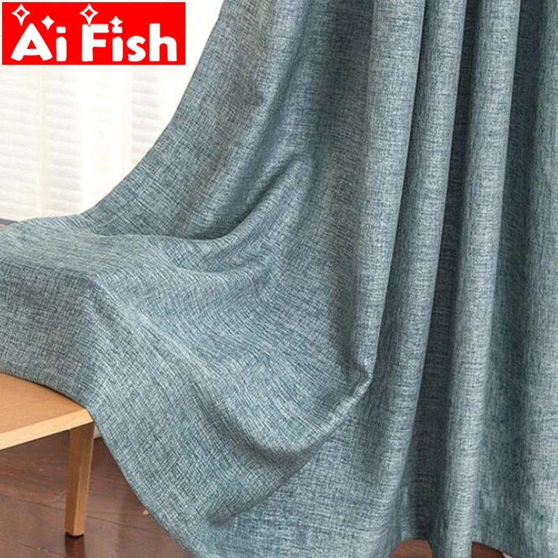 

Solid Thickening Fluid Cotton Linen Curtains Fabric Insulation Shading Curtains For Living Room Modern Kitchen Drapes AF009-5