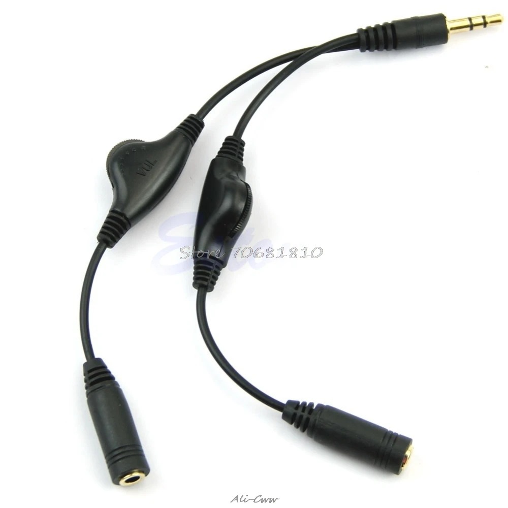 

3.5mm Headphone Stereo Audio Y Splitter Cable Cord With Separate Volume Controls