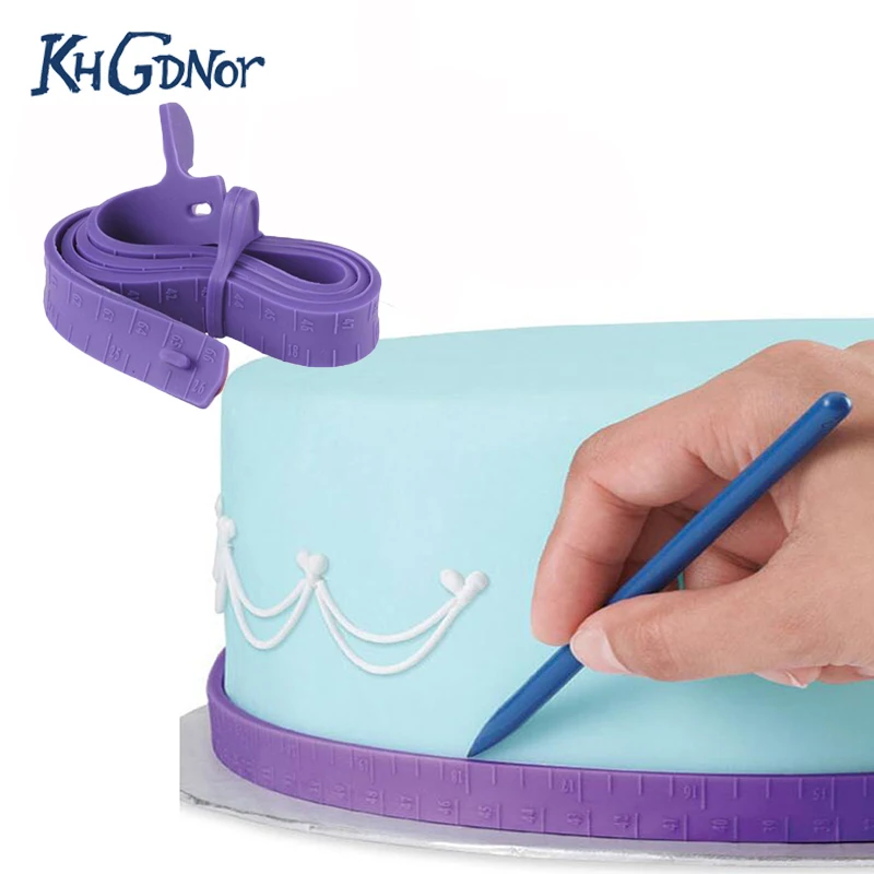 

KHGDNOR Food Grade Silicone Cake Ruler Cake Garland Border Marker Leveler Cake Decoration Helper Measuring Tool