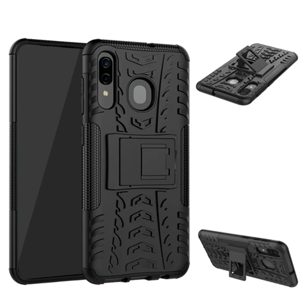 

For Samsung Galaxy Wide 4 Luxury PC + TPU Back Cover Stand Armor ShockProof Case For Samsung Wide4 A205S SM-A205S Phone Case