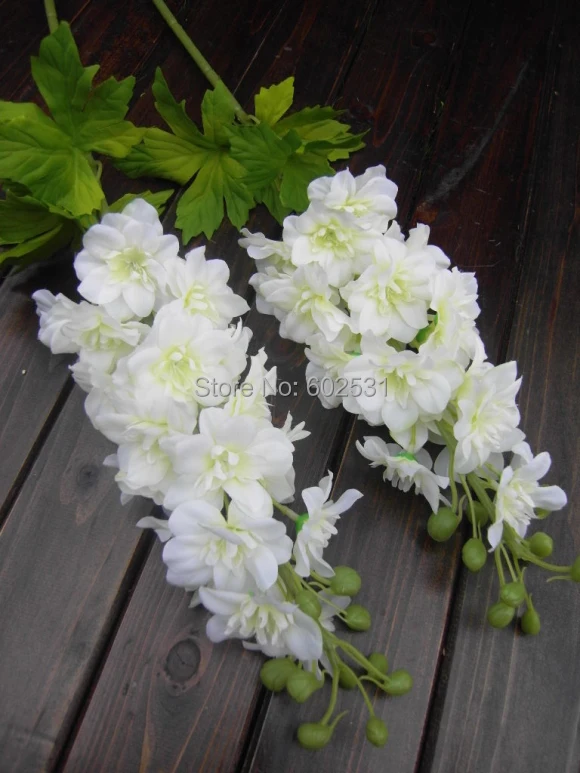 

20PCS/lot Beautiful single vessel large delphinium hyacinth hydrangea bride holding flower Wedding Bouquet Artificial Flowers