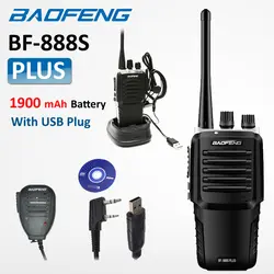 Baofeng 888 S Plus рация 1900 mAh BF-888S плюс двухстороннее Любительское радио FM Портативный CB трансивер + Бесплатный usb-кабель + Динамик Mic