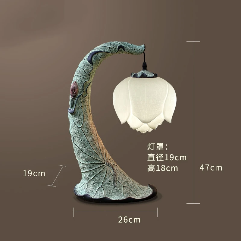 Новинка, настольная лампа в китайском стиле, прикроватная лампа для спальни, современная простая идиллическая декоративная настольная лампа, креативная индивидуальная художественная лампа в виде лотоса - Цвет абажура: B