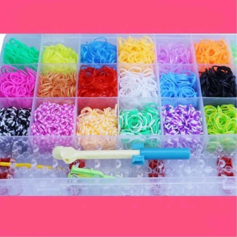 28 сетки DIY Радужная вязальная машина резиновый браслет плетение плетеный