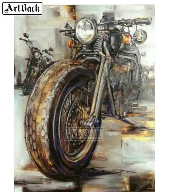 

ArtBack 5d Diamond Painting Motorcycle Full Square Rhinestone Mosaic Cross Stitch for Home Decor Painting Artwork