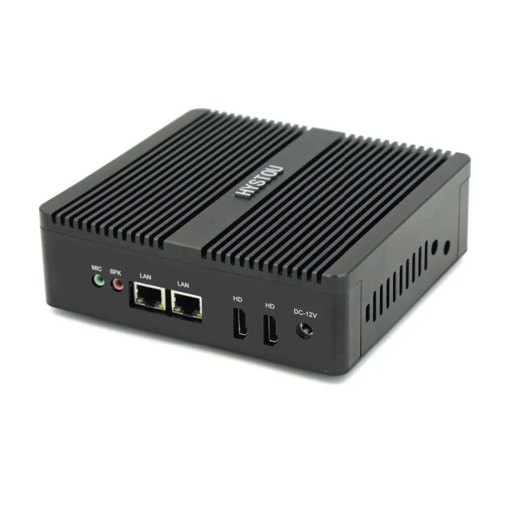 

HYSTOU Mini Desktop Rackable Quad Core Mini PC Fanless Dual Lan PC Celeron N3160 2.24GHz Linux Win 10 300M WIFI