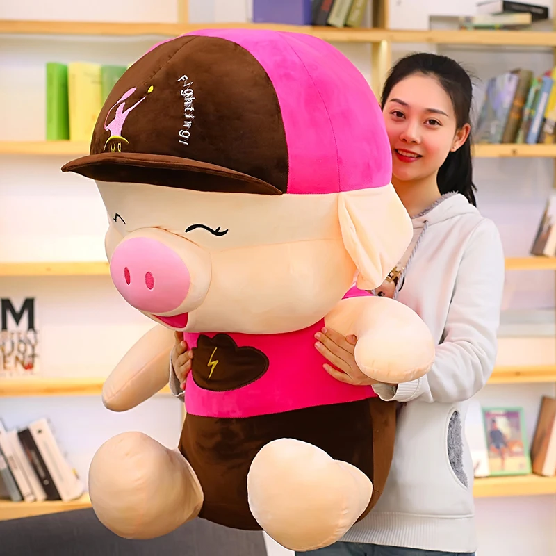 lovely McDull pig plush toy giant fat anime piggy dolls sleeping pillow girl gift wedding deco 39inch 100cm DY50499 (1)