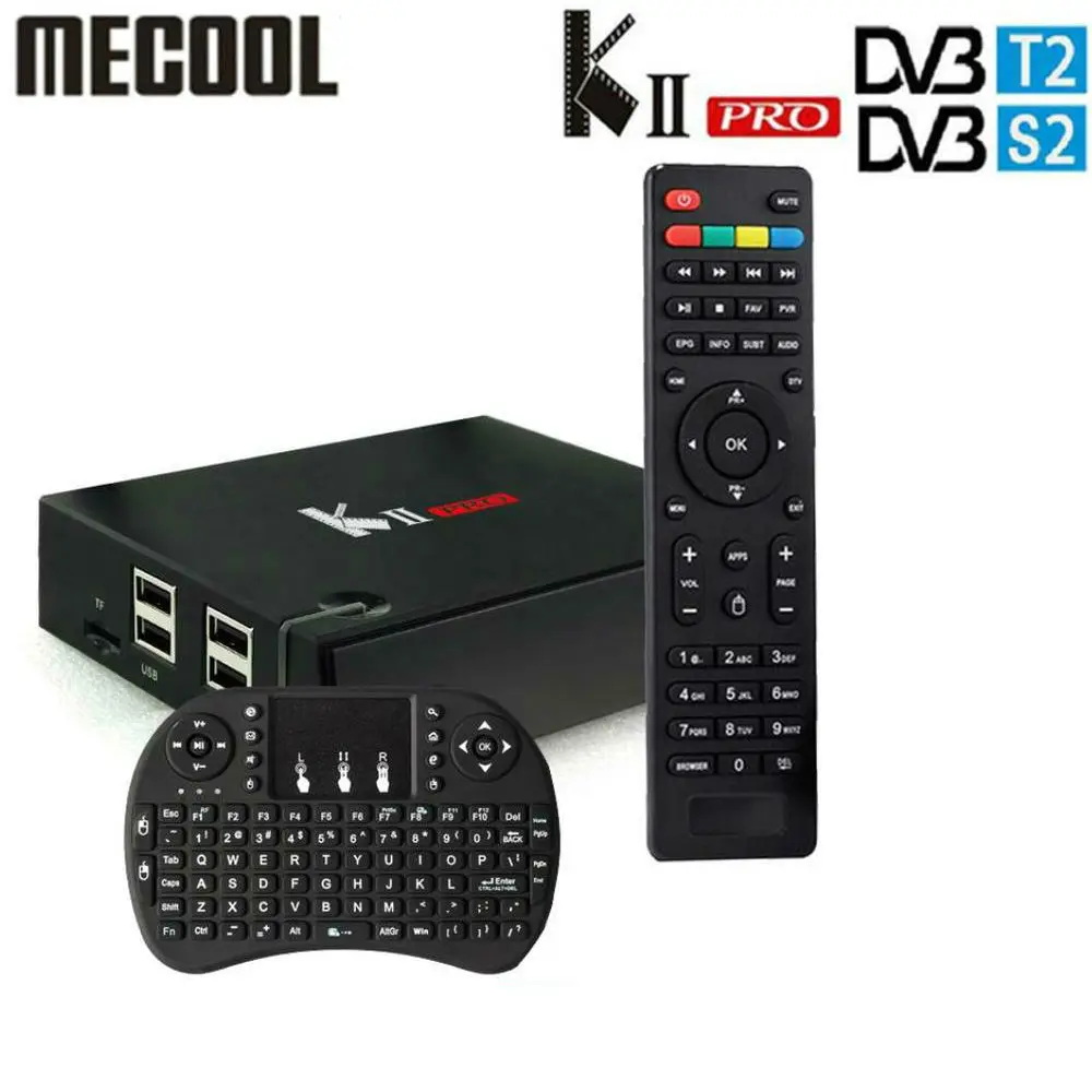 DVB S2/T2 Mecool KII PRO Android 7 1 ТВ приставка Amlogic S905D K2 четырехъядерный 2G16G 4K Поддержка NEWCAMD Dual