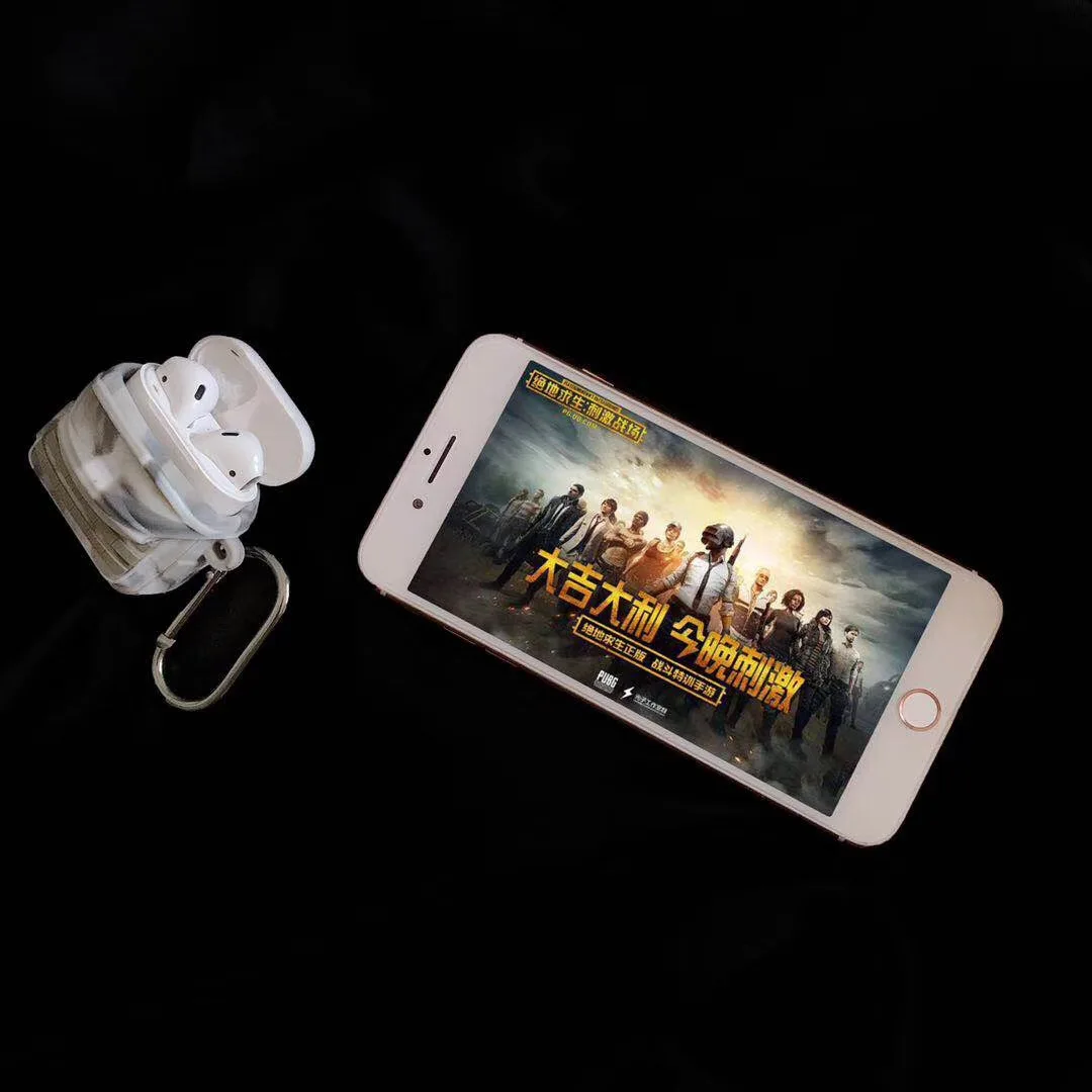 PUBG сумка Пакет силиконовый чехол для Apple AirPods 1/2 беспроводной Bluetooth зарядное устройство для наушников коробка крышка брелок для ключей дропшиппинг