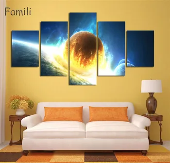 

5 Pcs/Set UnFramed HD Printed Universe Stellar Explosion Picture Wall Art Canvas Print Decor Poster Canvas Modern Oil Painting