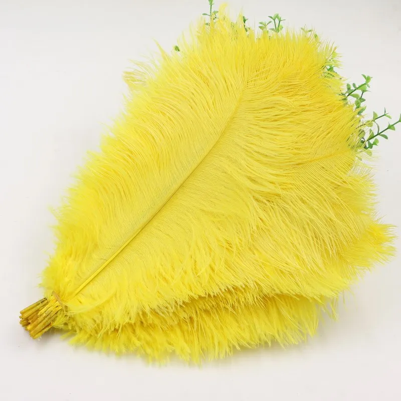 35-40 см Свадебный декор натуральный желтый страуса 10 шт. 14-16 дюймов страусиное перо