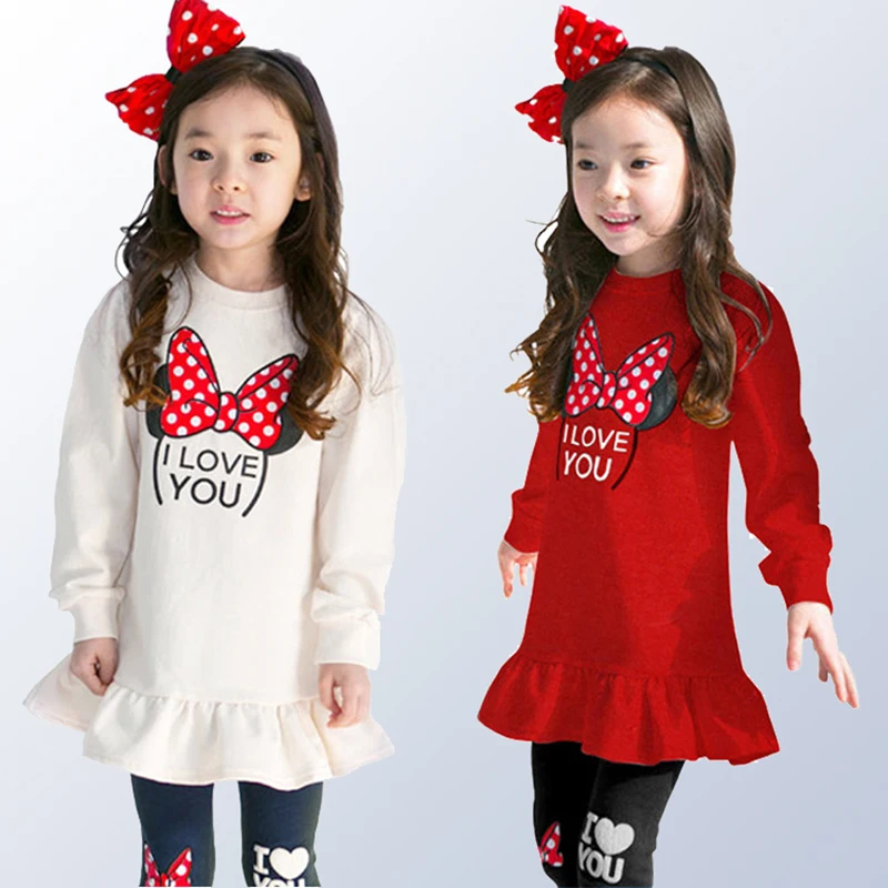 

2018 Kids Girls Clothing Set Cartoon t shirt + Pants 100% Cotton Baby Girls Suits Set fashion Children for 3 4 6 8 10 years