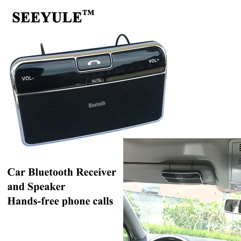

1pc SEEYULE New Universal Phone Speaker Bluetooth 4.0 Car Bluetooth Receiver Speaker phone Handsfree Bluetooth Adapter for Phone