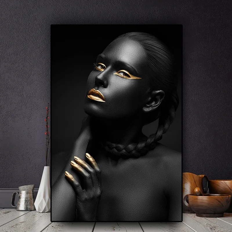 

Home Decoration Prints Painting Nordic Style African Women Pictures Wall Art Modular Canvas Poster Modern For Bedside Background