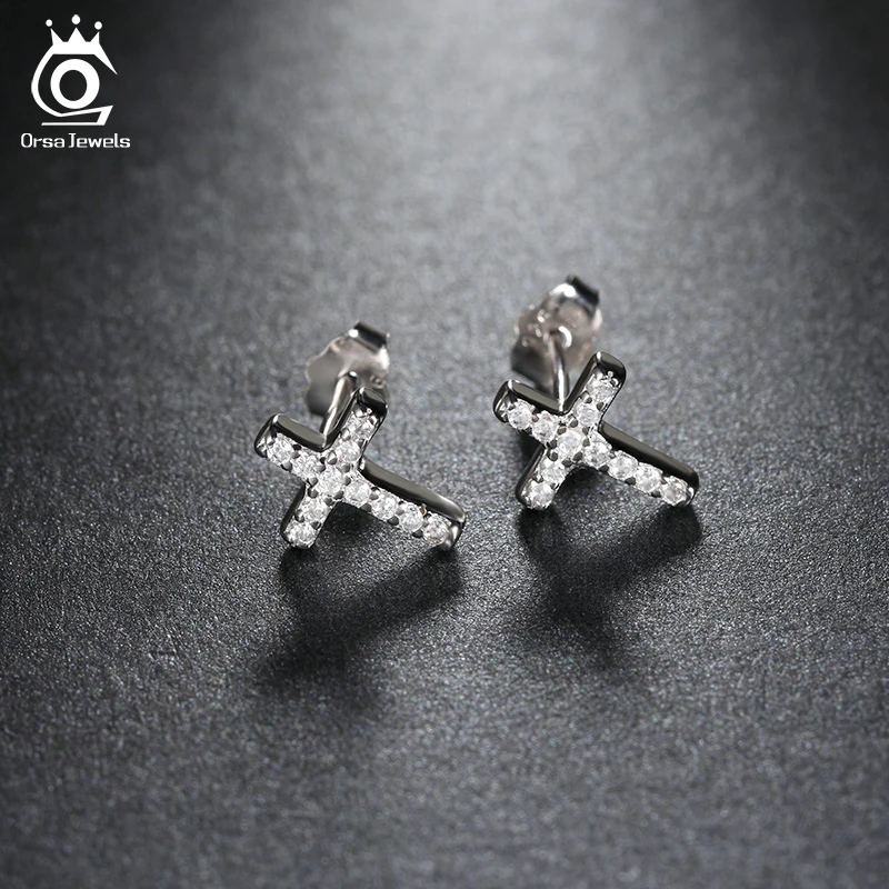 Mens Diamond Cross Stud Earrings Paradise Diamond Cross Religious Studs Source Vintage Small Rhinestone Stud Earrings For Men Women Casual